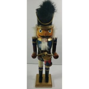 Christmas Decoration Nutcracker 15" Drummer Top Hat White Multicolor Uniform‎